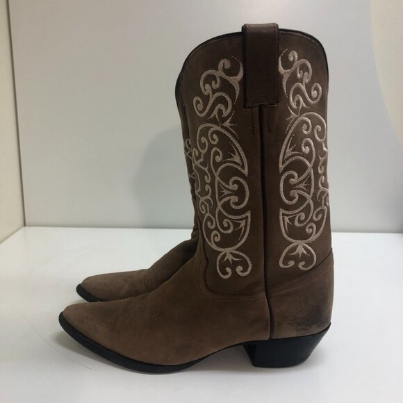 Tony Lama 11" Western Cowboy / Cowgirl Boot Embroidered Detail Women's Size 7.5 - Picture 2 of 12